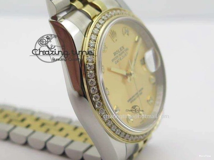 MiroTime 1219 HighPerformance DateJust 116234 BP Best Edition SS YG Gold Dial Diamond Markers On SS Bracelet A2824 V 3940